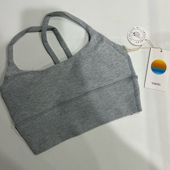 Vuori Women's XS Long Line Elevation Bra Heather Grey NWT Medium Support Mesh - Picture 1 of 7